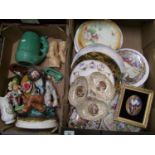 A mixed collection of items to include Sylvac squirrel jug, Aynsley vase, Capodimonte style