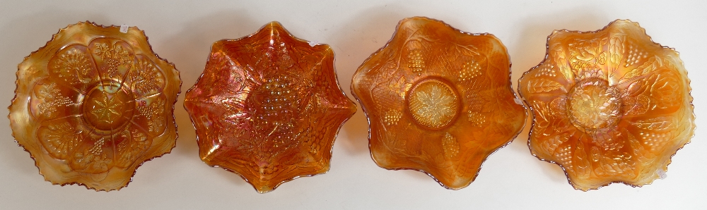 Carnival Orange Glass Bowls to include: - Image 3 of 3