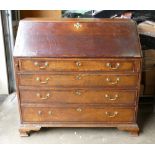 Georgian Oak Bureau: Large 18th century