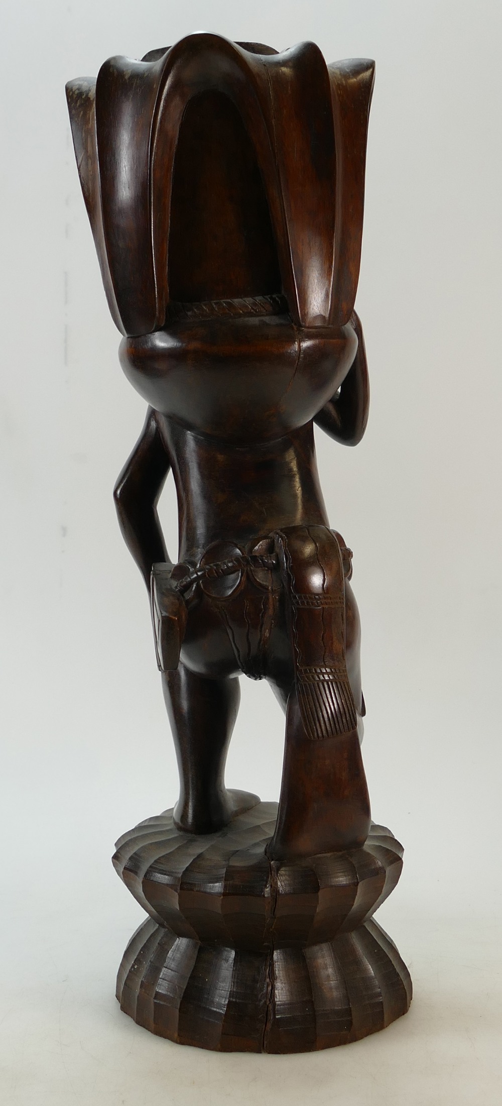 Large Polynesian wood carving: Wood carv - Image 4 of 6