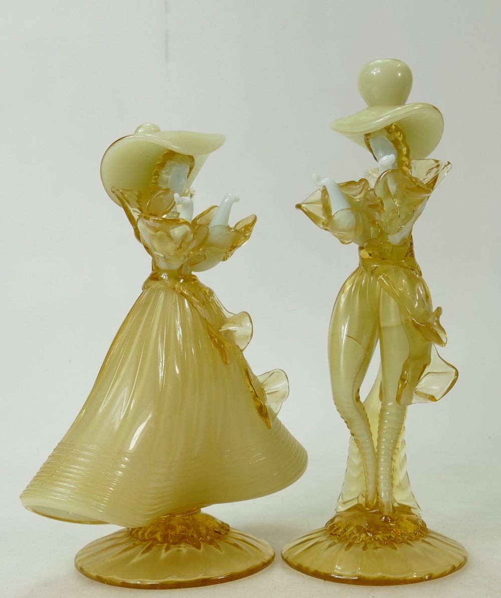 A Pair of Murano Glass Dancer Figurines: - Image 4 of 4