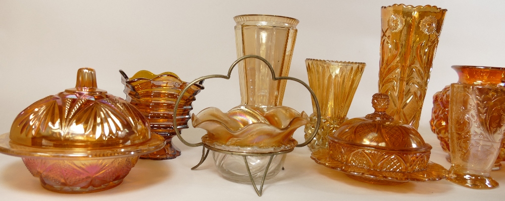 A collection of Orange Carnival Glass It - Image 2 of 4