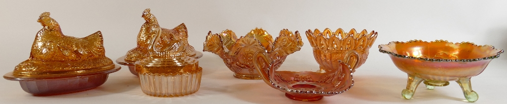 A collection of Carnival Glass Items to