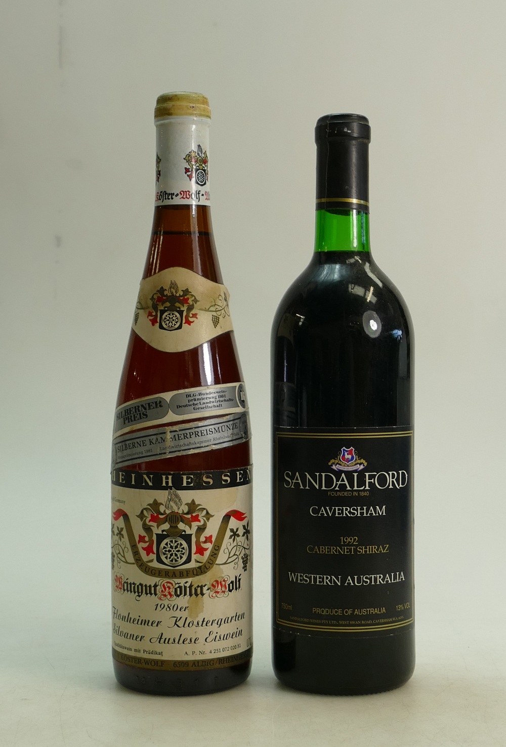 1992 Cabernet Shiraz and 1980 Koster Wol