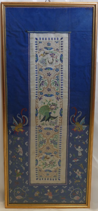 Late 19th Century Chinese Embroidered Sl