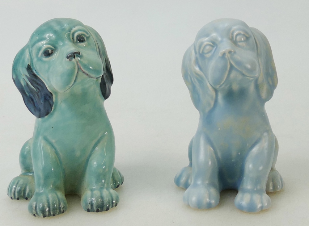 Beswick blue glazed Puppy and another fi