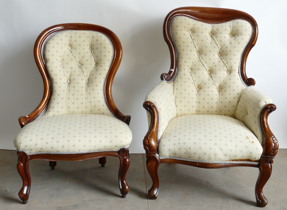 Victorian Ladies and Gents Parlour Chair