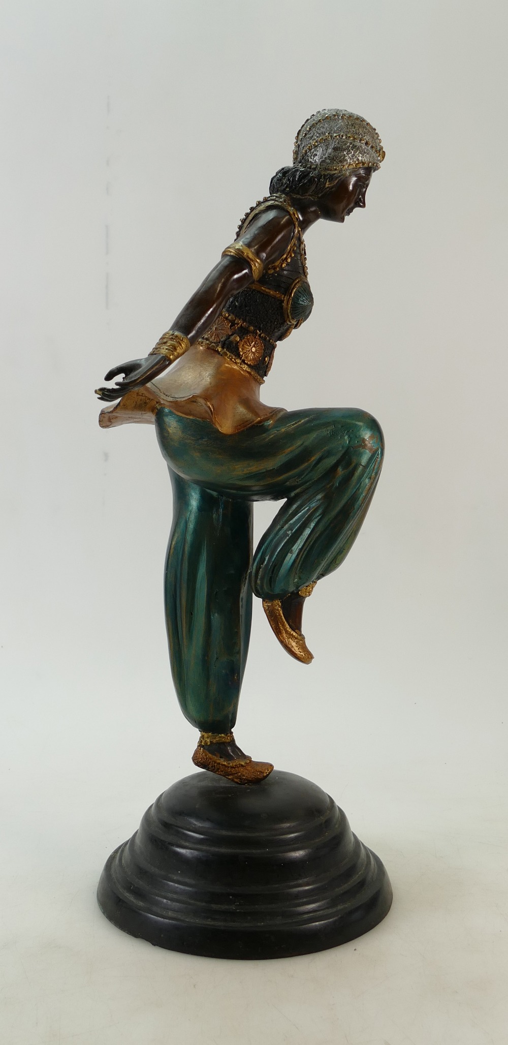 Large Art Deco style lady dancer figure: - Image 2 of 4