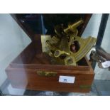 Modern boxed brass sextant