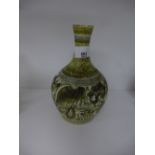 A Denby Pottery Glynbourne Pattern Vase: designed by Glyn Colledge, oval 'Bourne Denby' mark to