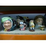 Quantity of Royal Doulton character jugs and similar incl. Othello, Robinson Crusoe and Don Quixote