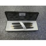 Parker pen set comprising fountain pen, biro & pencil