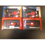 4 boxed 'Hotwheels' 1;43 scale Ferrari F1 racing cars