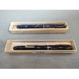 Two boxed conway stewart 15, fountain pens. Both with 24ct gold nibs.