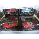 6 boxed 'Burago' 1:18 scale various Ferrari sports/racing cars.