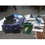 A carton of car brochures to include TVR and Caterham and a carton of Yachting brochures