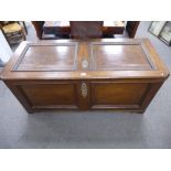 Mid 18th Century walnut coffer, continental with panelled decoration 149cm