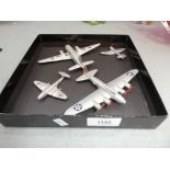 Dinky Military and Civilian aircraft comprising of Gloster Meteor, Vickers Viking, Hawker Temp 2,