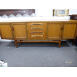 A G-Plan Fresco teak sideboard, with four central drawers, flanked by cupboards 80cm high 46sm depth