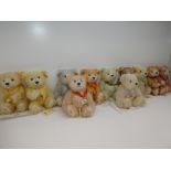 Eleven Steiff Zodiac bear with certificates and fabric bags
