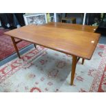 Mid 20th century Danish teak coffee table 142cm wide 61cm deep 55cm high