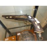 Inlaid flintlock pistol