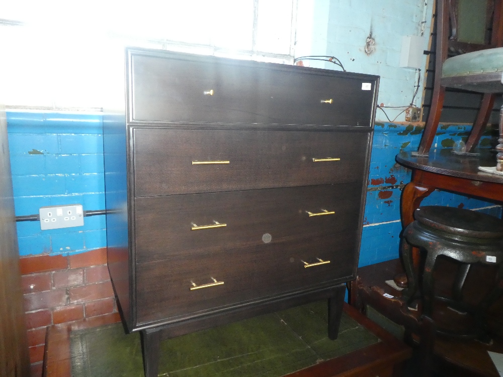 Modern four drawer ch with brass effect handles