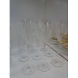 A set of twelve Austrian glass champagne flutes