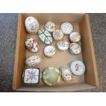 A quantity of enamel boxes, two Halycon Days examples and other pill boxes