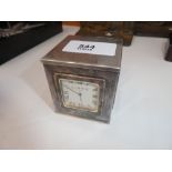 Small links of London multi-face desk clock in a silver plated square shaped case 5 X 5cm 'Arab