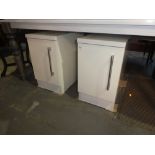 Laminated white bedside cabinets