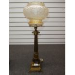 Gilt metal table lamp in the form of oil lamp, 73cm