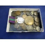 Assorted coins: to include an RAF medal and an Alamein Cuxhaven medallion