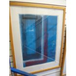 Tim Harbridge - framed print titled Shibumi blue 17 58 x 80cm