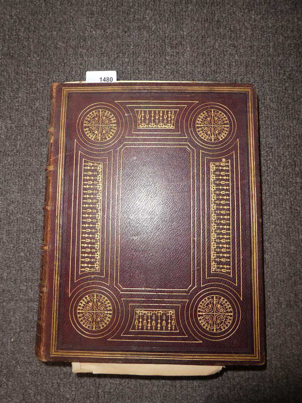 Victorian brown leather bible with gilt decoration