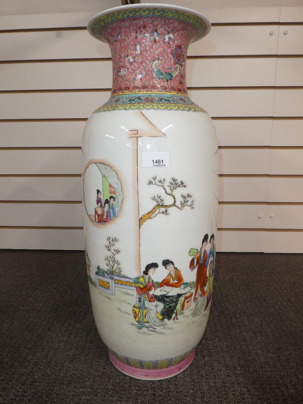 20th Century Chinese vase decorated with figures, 65cm high