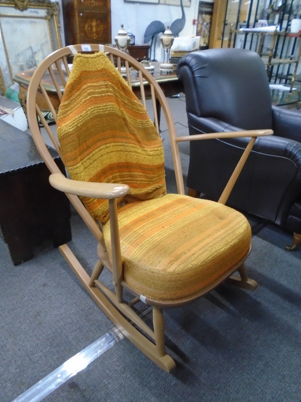 Ercol light elm and beech; rocking chair