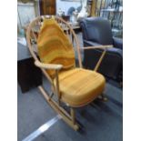 Ercol light elm and beech; rocking chair