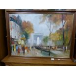 Oil on canvas signed Roca Parisian scene