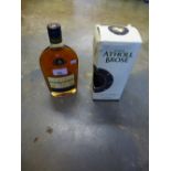 Boxed bottle of Dunkfield Atholl Brose whisky and a bottle of Courvoisier Cognac