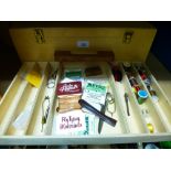 Fly fishing construction kit and 2 cases of specialist flys