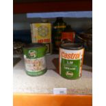 5 Vintage tins of motoring lubricants incl. BR and Castrol examples