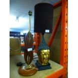 2 Table lamps - one in the form of a Buddha