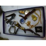 Tray vintage wristwatches including 'Lucerine Roma etc.