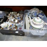 Two cartons of mainly 19th century English and Continental china. A/F