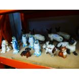 6 Beswick Siamese cats, 6 Sherry bottle in the form of penguins and other Beswick animals