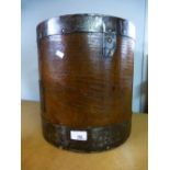 A French wooden & metal measure bucket