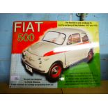 Metal advertising sign 'Fiat 500'