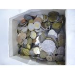 Small box of UK and foreign coins