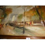 Oil on canvas signed Roca Parisian scene